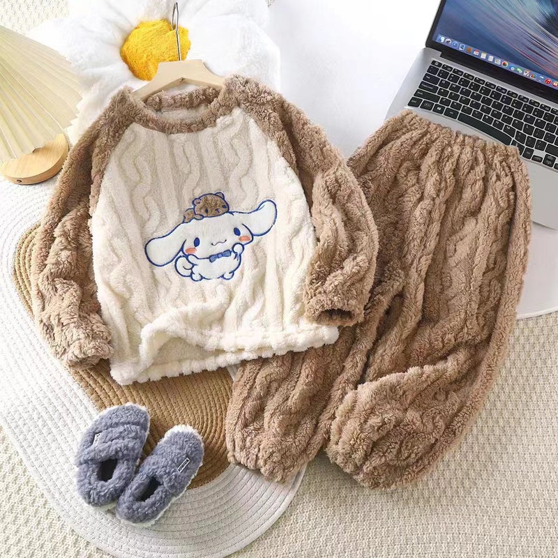 Cloud Velvet Home Clothing Jacquard Comfortable Cotton Velvet Parent Clothing Thick Warm Two-Piece Factory Tide - Image 5